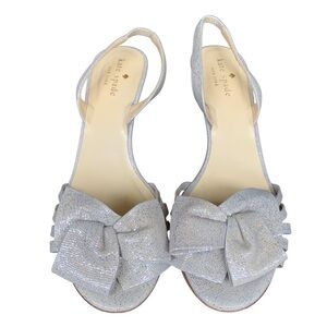 KATE SPADE Glitter Slingback Bow Heels –‎ Size 7B